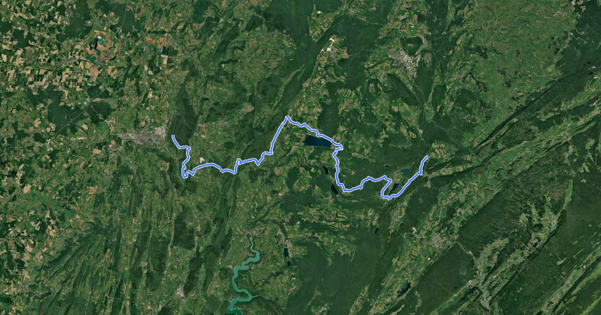 Маршрут L’Échappée Jurassienne à vtt-section 4 на спутниковом снимке