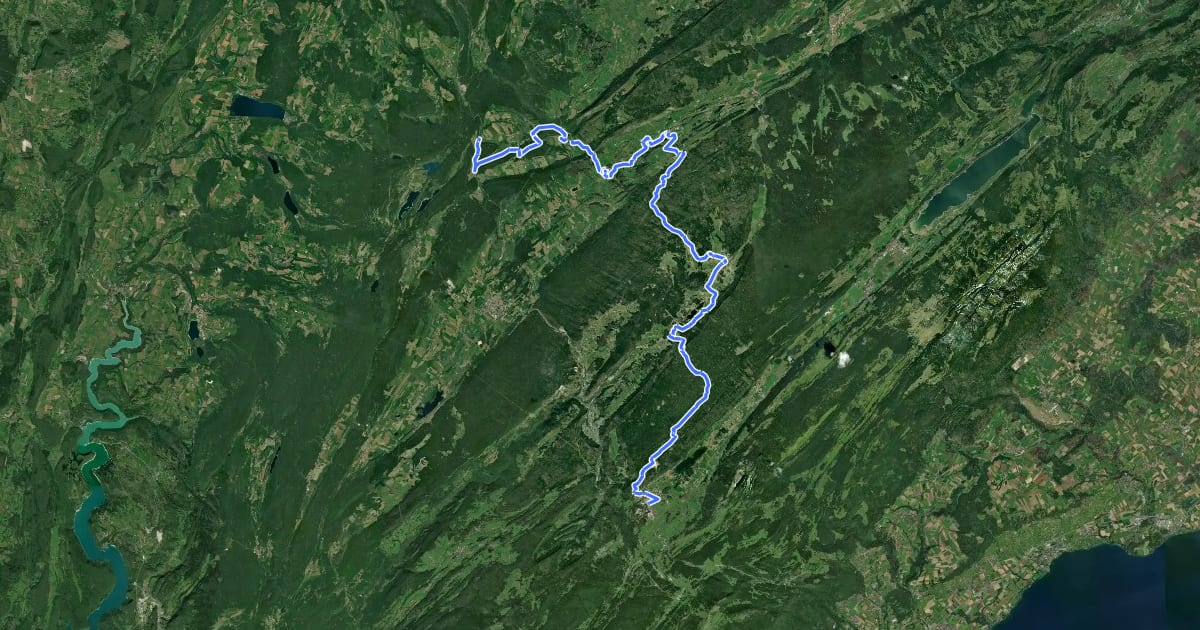 Маршрут L’Échappée Jurassienne à vtt-section 5 на спутниковом снимке