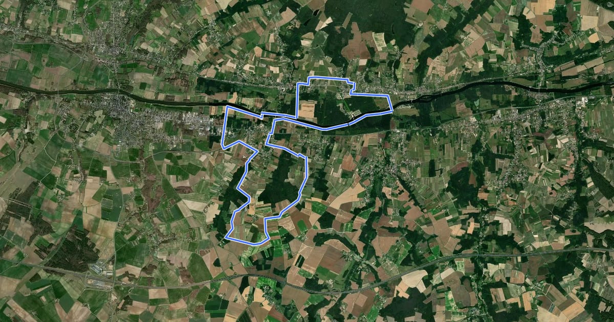 Маршрут L'Eau au Fil des Siècles en Val de Cher - Circuit Jaune - Civray-de-Touraine на спутниковом снимке