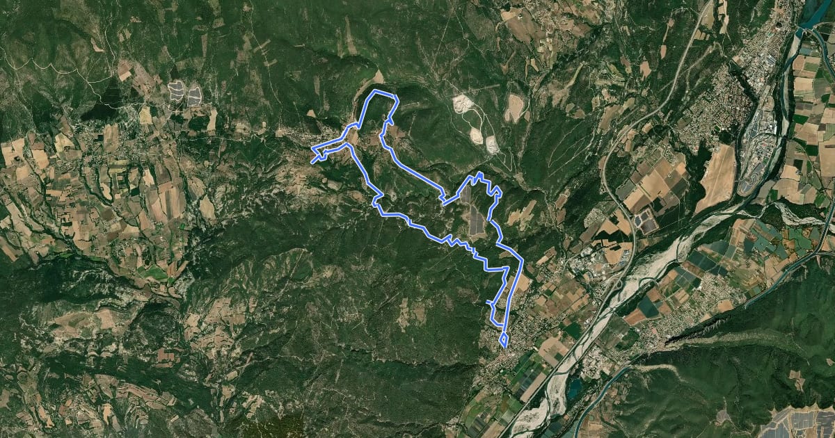 Маршрут L'Escapade sur Mallefougasse на спутниковом снимке