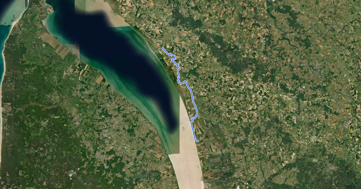 Маршрут L'estuaire de la Gironde à vélo : Mortagne-sur-Gironde / Vitrezay на спутниковом снимке