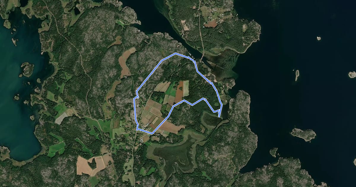 Маршрут Löfö Naturstig на спутниковом снимке