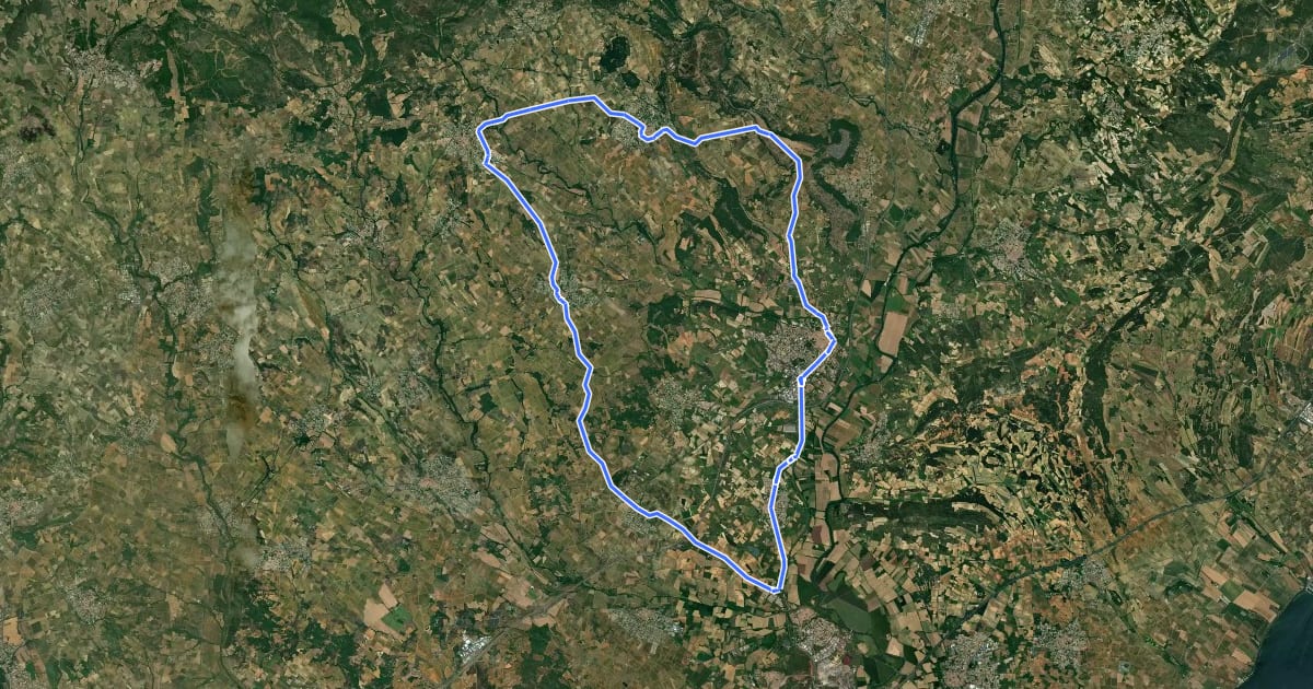 Маршрут L'Hérault à vélo #3 на спутниковом снимке