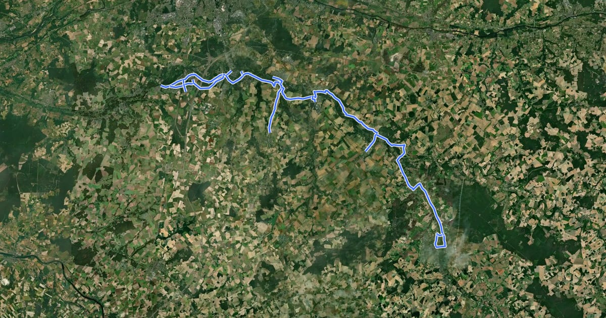 Маршрут L'Indre à Vélo - Loches - Monts на спутниковом снимке