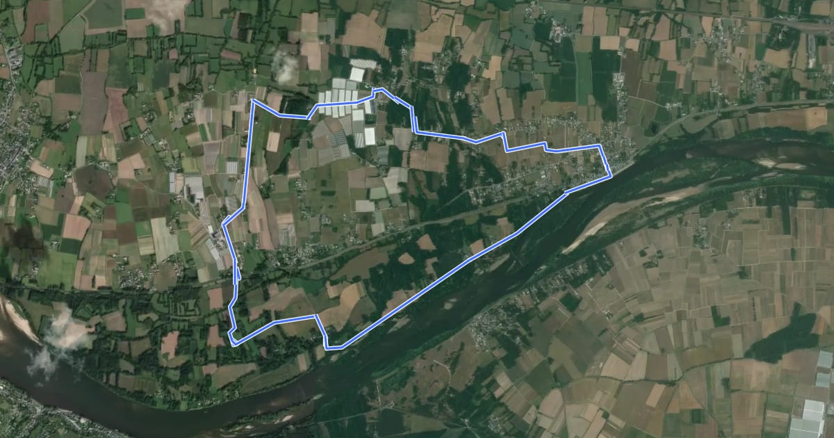 Маршрут L’Île Bourdon - Chouzé-sur-Loire на спутниковом снимке