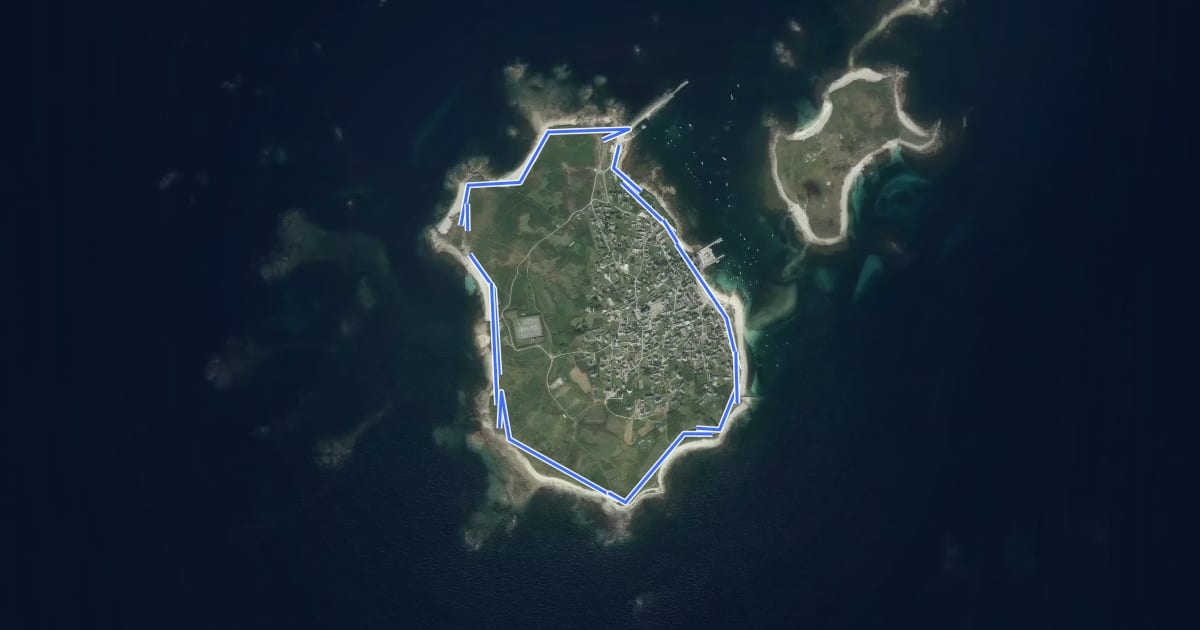 Маршрут L'Île de Molène на спутниковом снимке