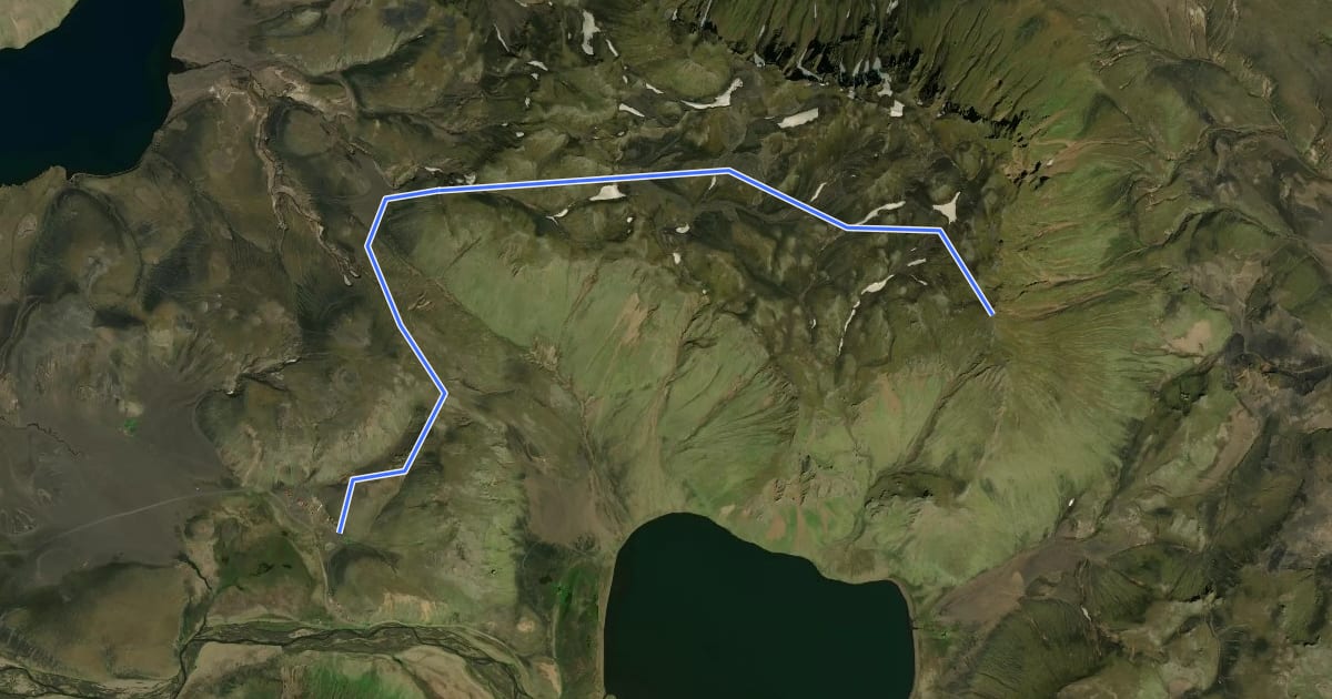 Маршрут Löðmundur на спутниковом снимке