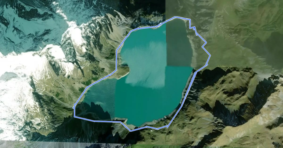 Маршрут Lünersee-Rundweg на спутниковом снимке