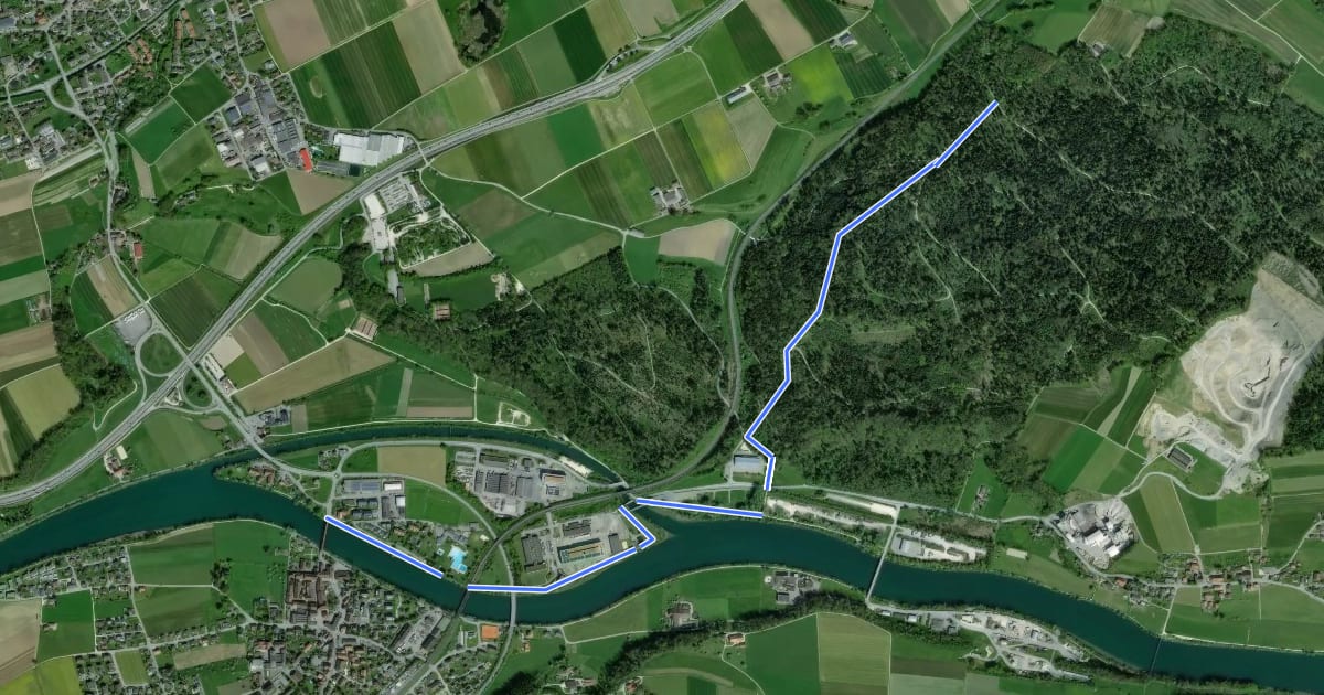 Маршрут Längwald Staldenrain - Wangen an der Aare на спутниковом снимке