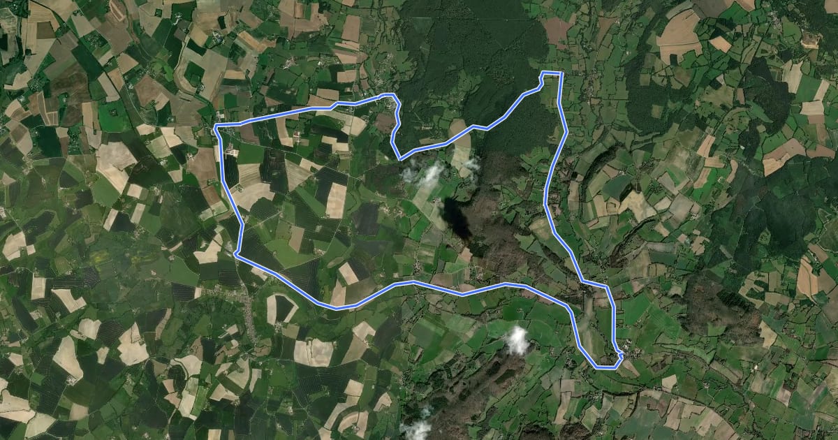 Маршрут L'Orne à Vélo : Autour de la Véloscénie - Dites-le avec des fleurs à Boissy Maugis на спутниковом снимке