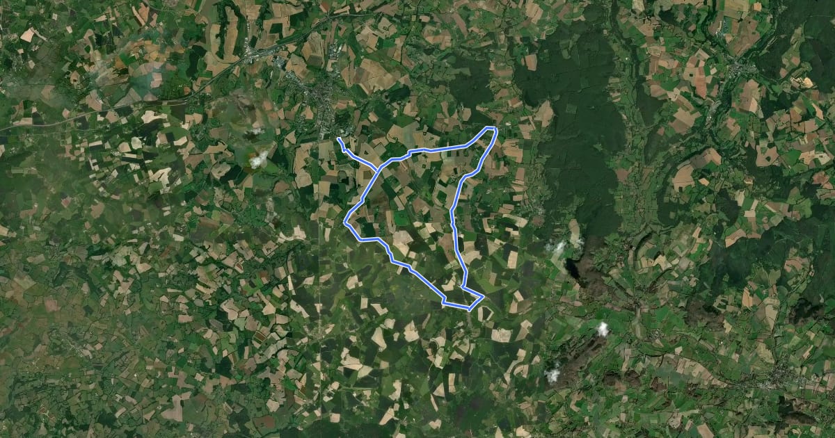 Маршрут L'Orne à Vélo : Autour de la Véloscénie - Le Perche Blanc à Mortagne au Perche на спутниковом снимке