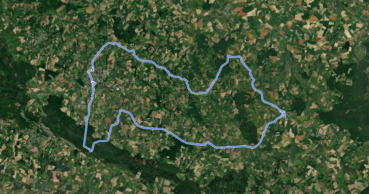 Маршрут L'Orne à Vélo : La Ferté-Macé [1] на спутниковом снимке