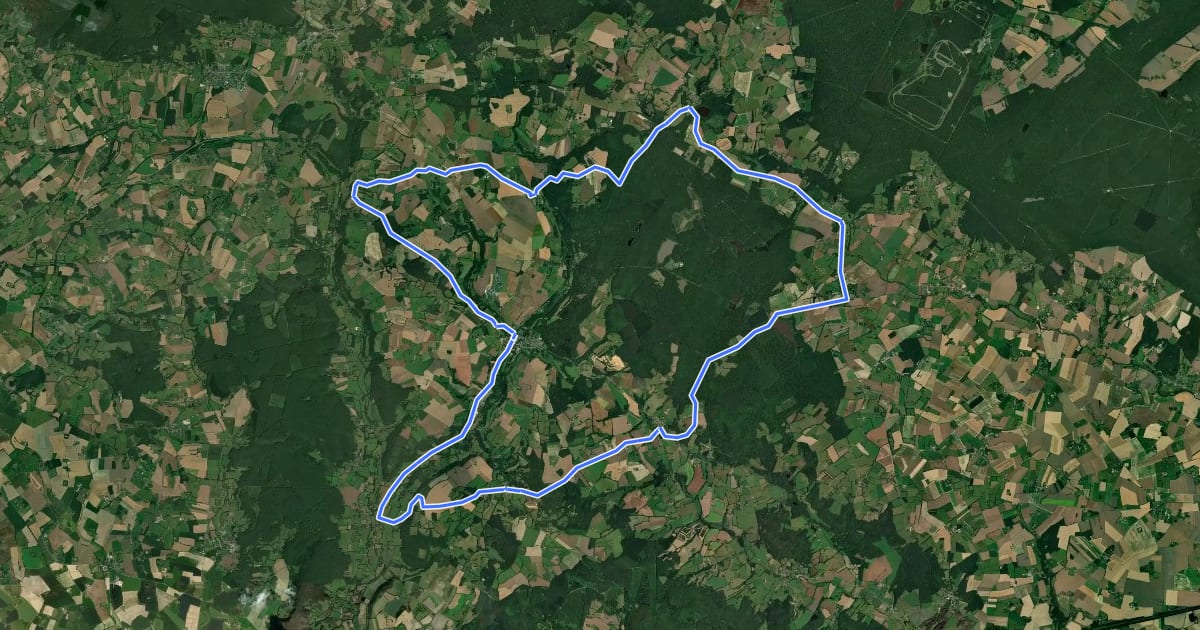 Маршрут L'Orne à Vélo : Les environs de Longny à vélo на спутниковом снимке