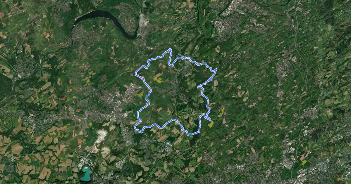 Маршрут (L) Rundweg um Langenberg на спутниковом снимке