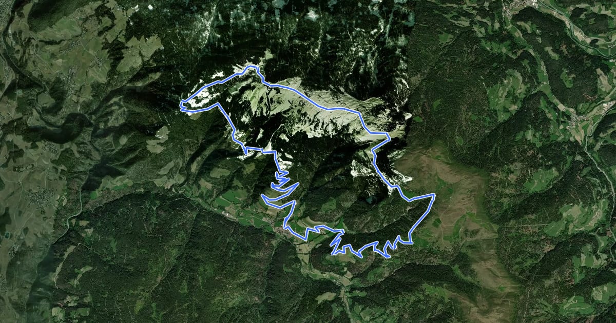 Маршрут Lüsner Alm на спутниковом снимке