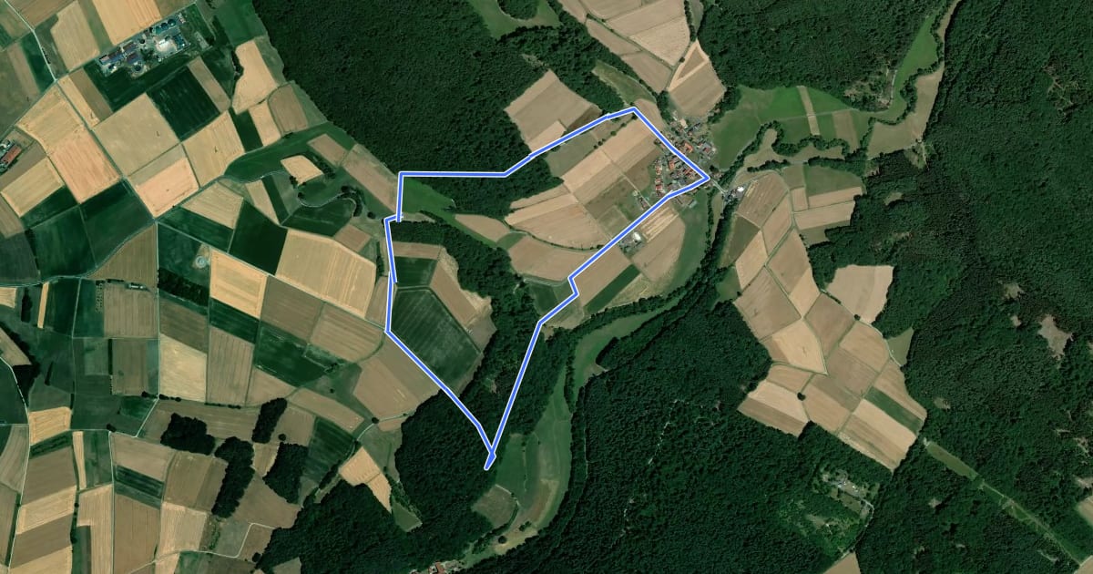 Маршрут Lütterz Rhön 2 на спутниковом снимке