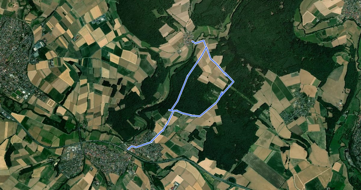 Маршрут Lütterz Rhön 3 на спутниковом снимке