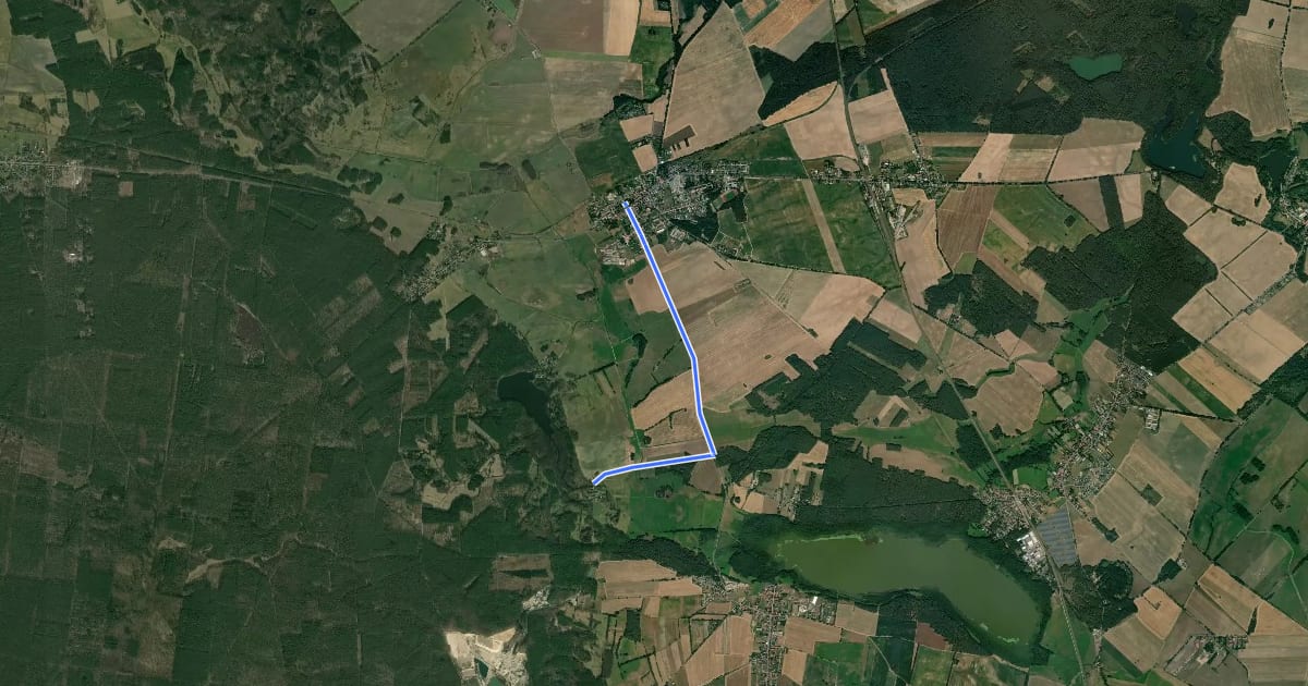Маршрут Löwenberger Land (6) - Löwenberger Land (8) на спутниковом снимке