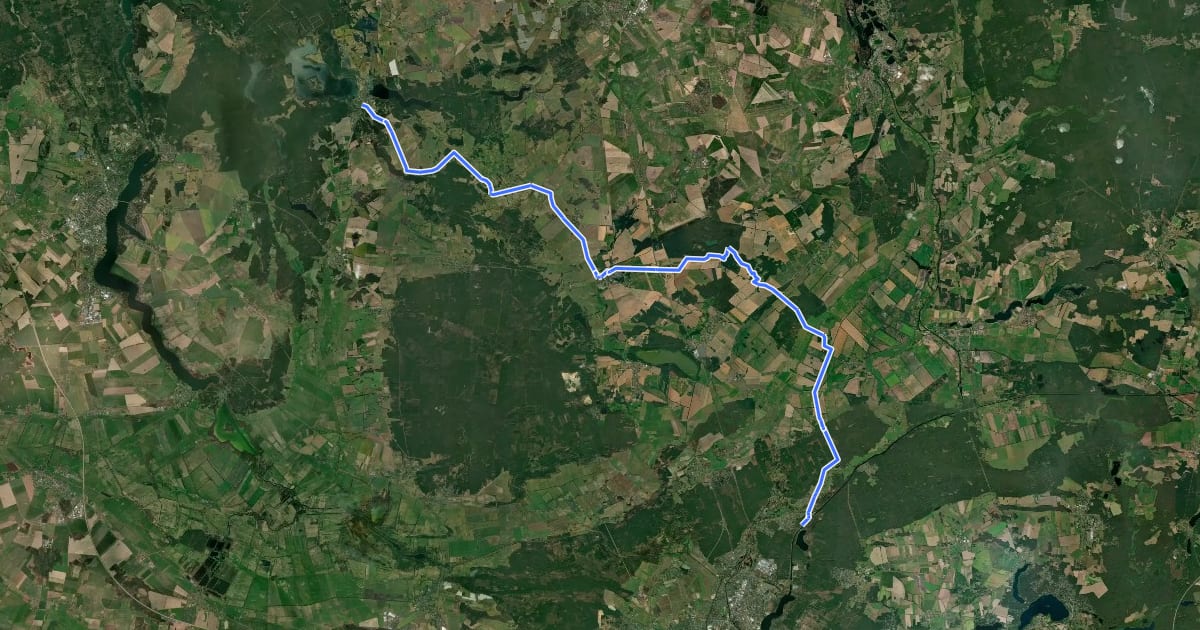 Маршрут Löwenberger-Land-Radweg на спутниковом снимке