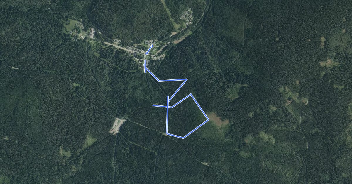 Маршрут Lázeňská trasa Karlova Studánka zelená на спутниковом снимке
