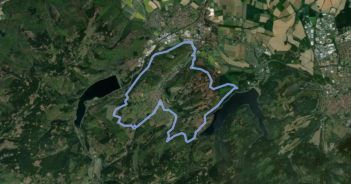 Маршрут L2 (Leichte Stausee-Tour) на спутниковом снимке