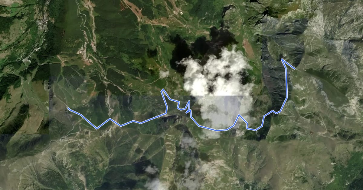 Маршрут L50 на спутниковом снимке