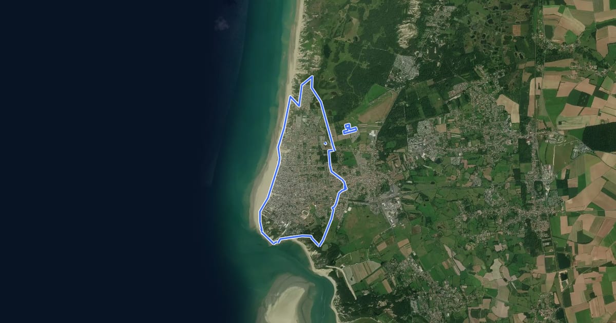 Маршрут La Baie d'Authie на спутниковом снимке