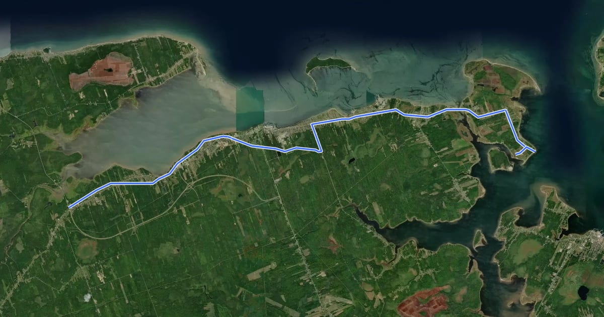 Маршрут La baie de Caraquet sud (5) на спутниковом снимке
