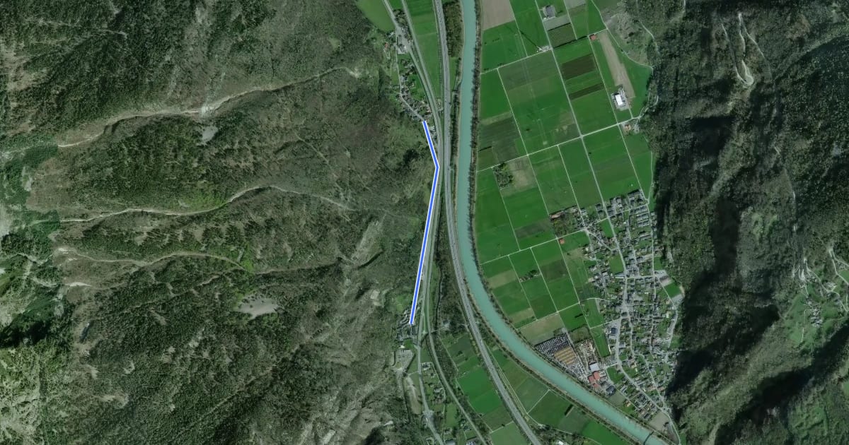 Маршрут La Balmaz - Miéville на спутниковом снимке