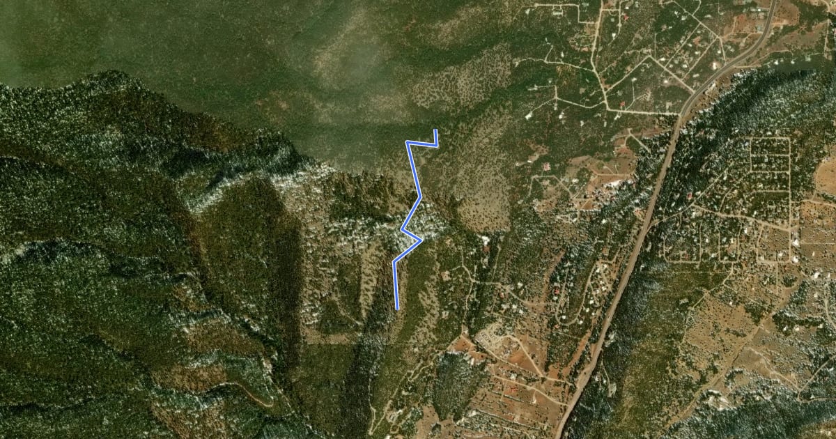 Маршрут La Barba Trail на спутниковом снимке