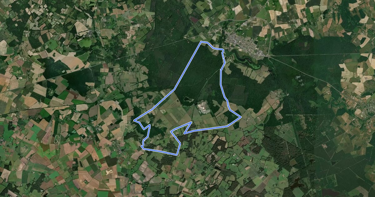 Маршрут La Basse Forêt de Chateau-la-Vallière на спутниковом снимке