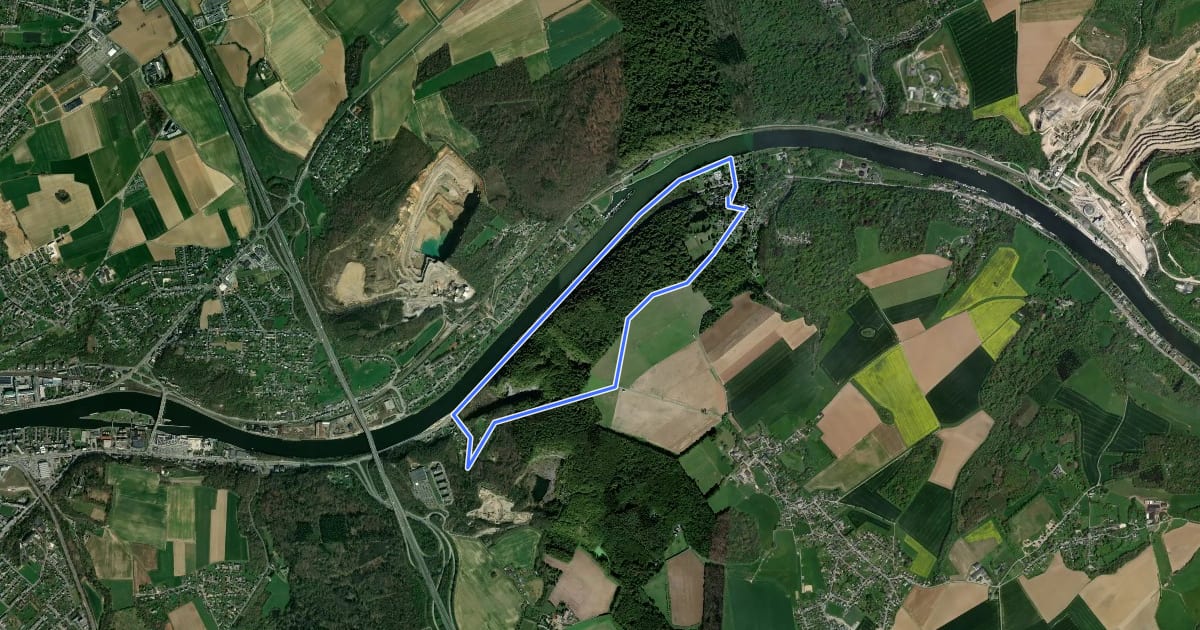 Маршрут La Basse Meuse на спутниковом снимке