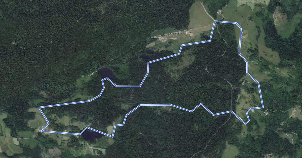 Маршрут La Beuille, sur la ligne de partage des eaux на спутниковом снимке