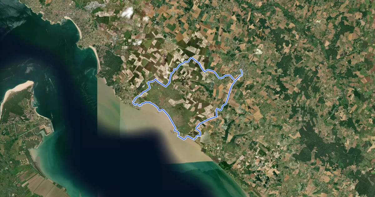 Маршрут La boucle de Meschers‑sur‑Gironde на спутниковом снимке