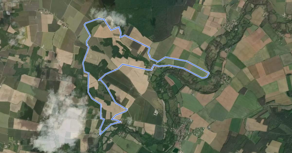 Маршрут La Boutonne et ses Moulins на спутниковом снимке