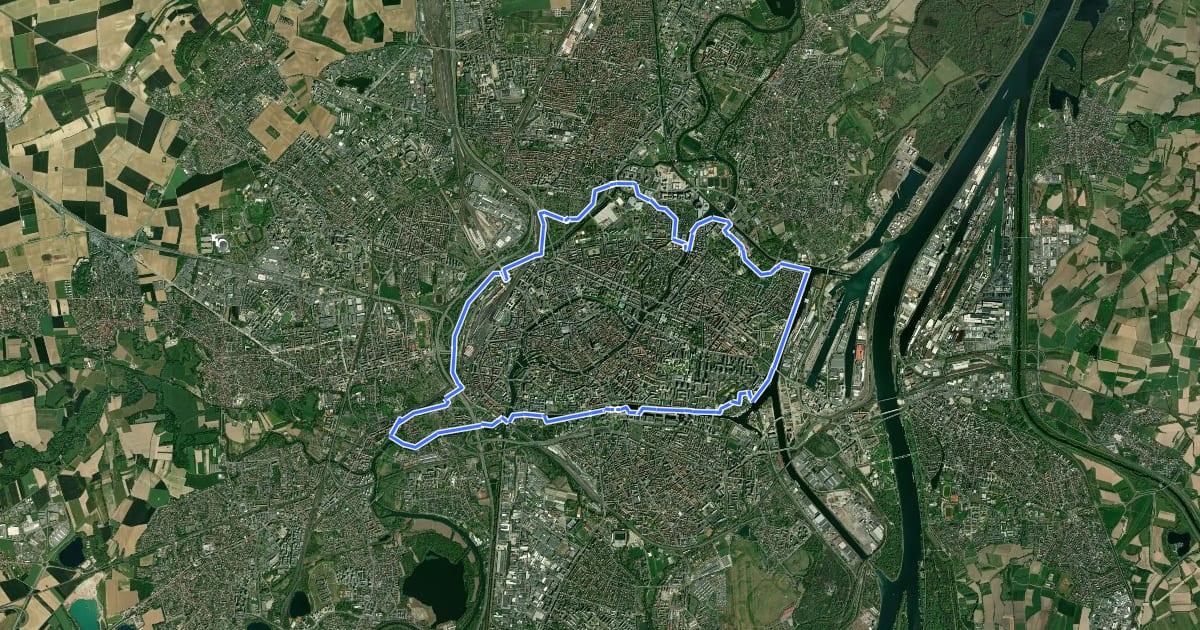 Маршрут La ceinture verte autour de Strasbourg на спутниковом снимке