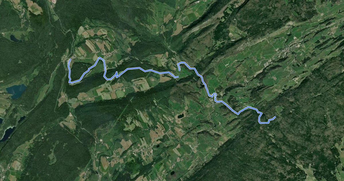 Маршрут La Cernée des Chardons - Pont de la Chaux на спутниковом снимке