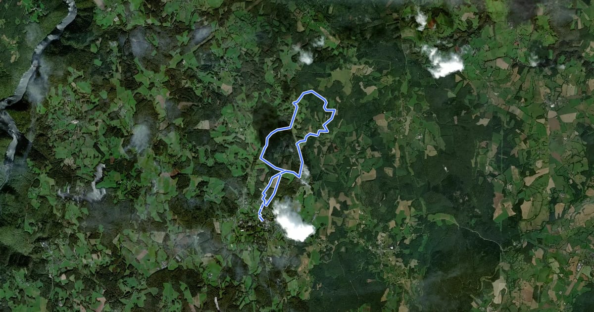 Маршрут La Chapelle d'Artiges на спутниковом снимке