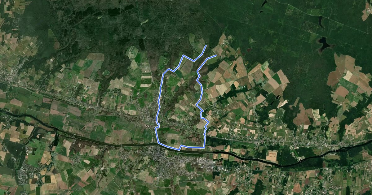 Маршрут La Chauvinière - La-Croix-en-Touraine на спутниковом снимке