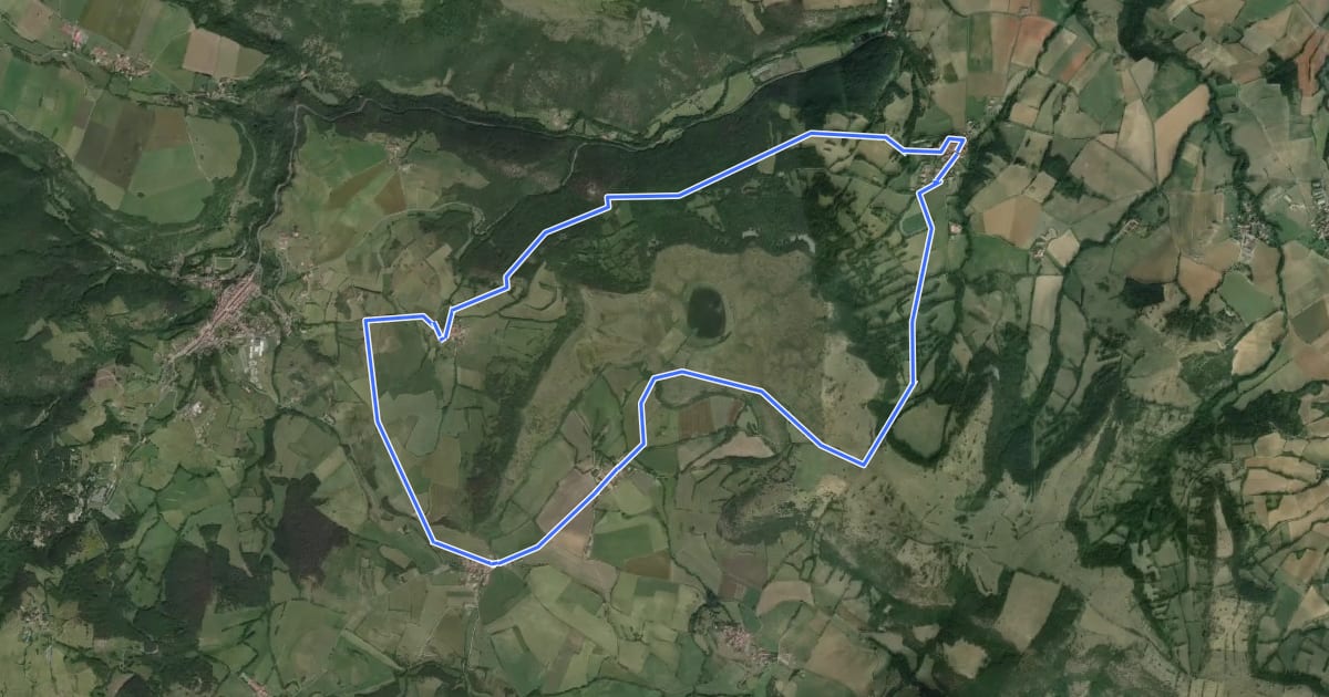 Маршрут La Chaux de Caure на спутниковом снимке