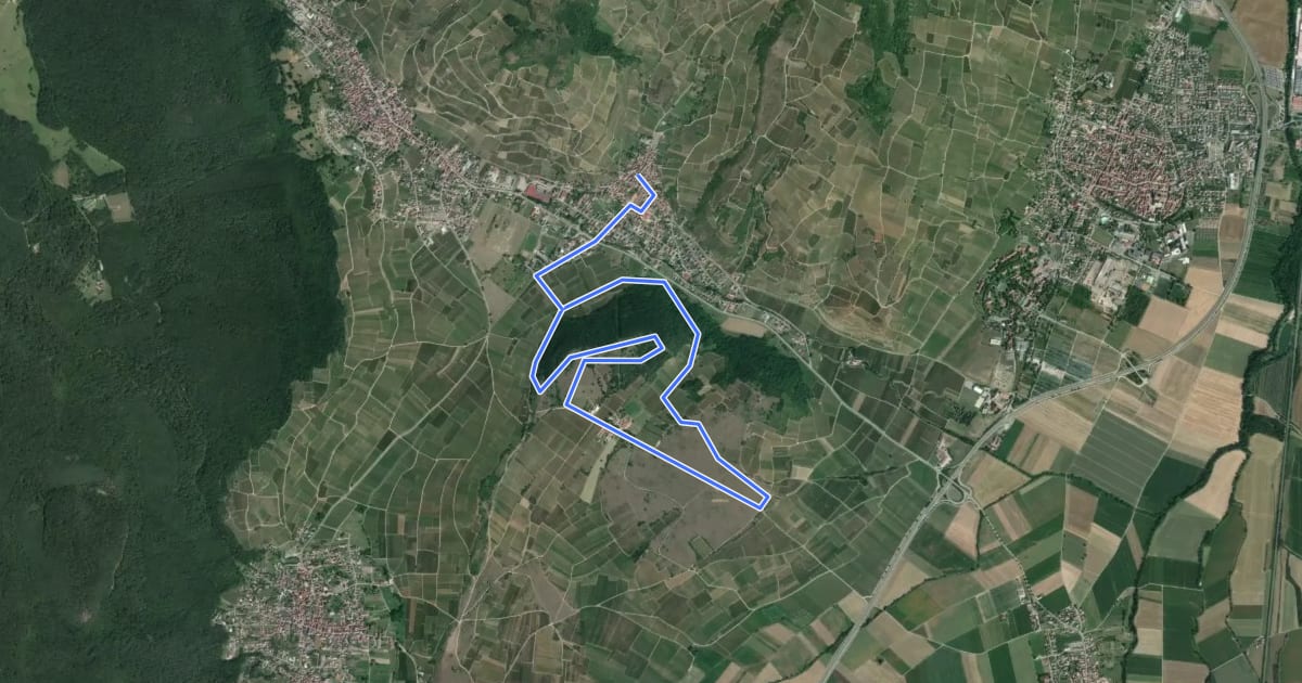 Маршрут La Colline sèche du Bollenberg на спутниковом снимке