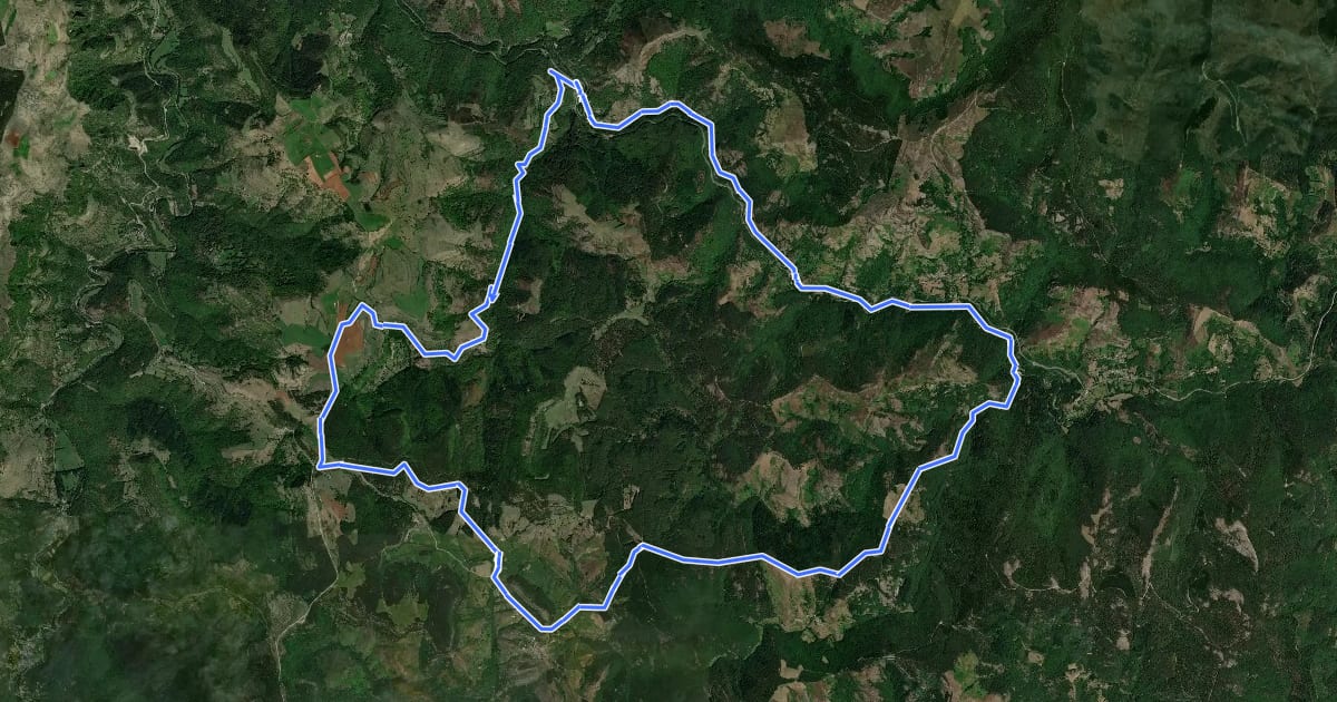 Маршрут La corniche des Cévennes на спутниковом снимке