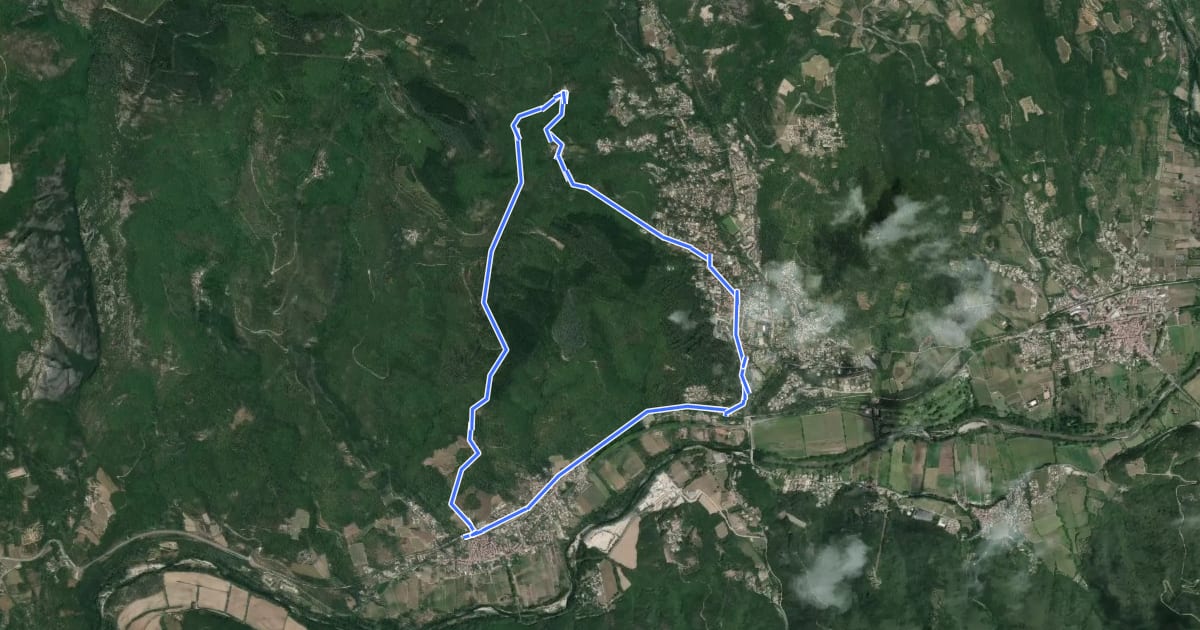 Маршрут La Croix des Baussels на спутниковом снимке