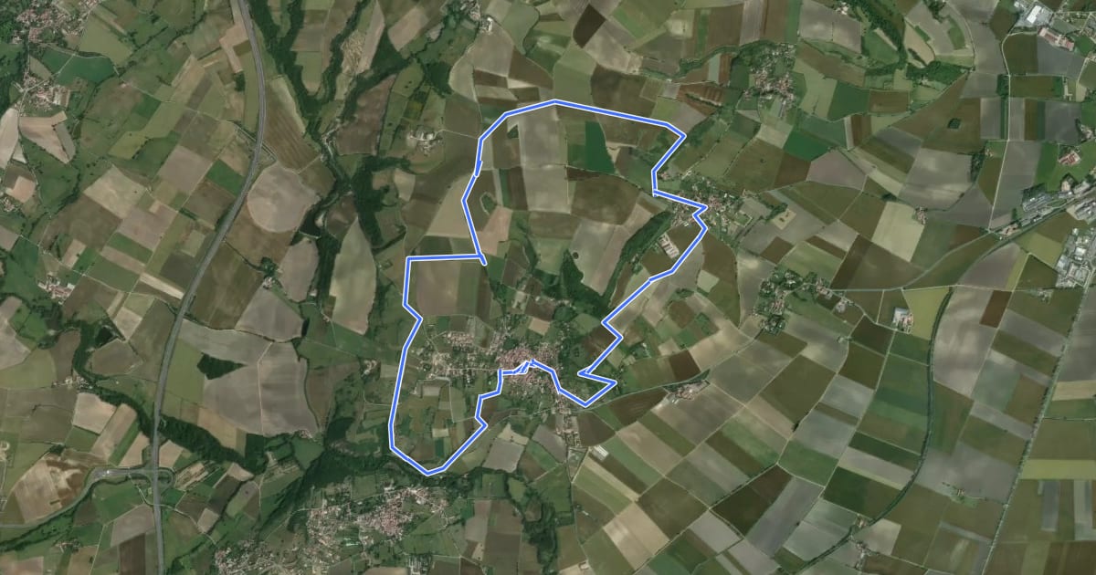 Маршрут La Croix des Rameaux et le Puy St Jean на спутниковом снимке