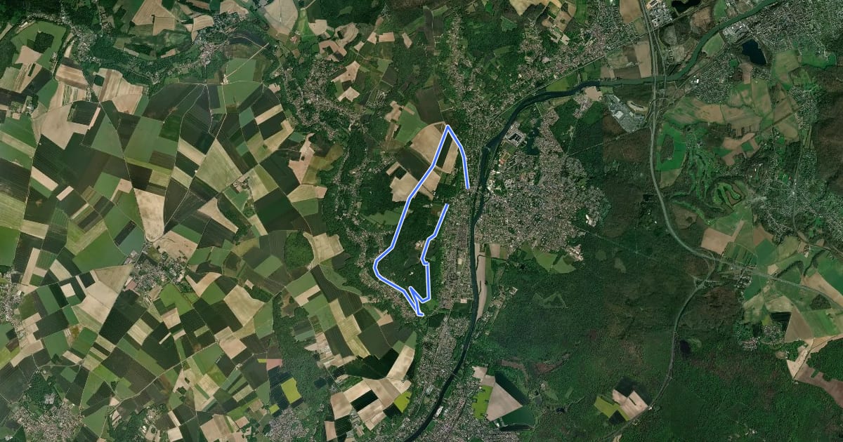 Маршрут La croix des verts на спутниковом снимке
