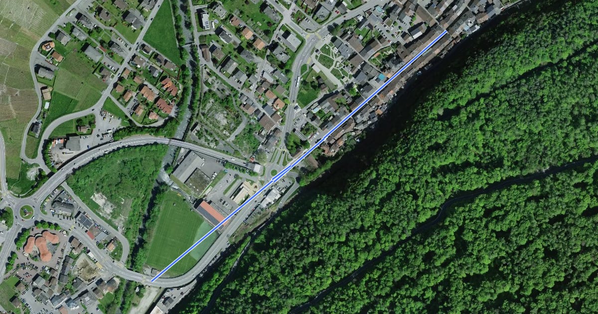 Маршрут La Croix > Martigny-Bourg на спутниковом снимке