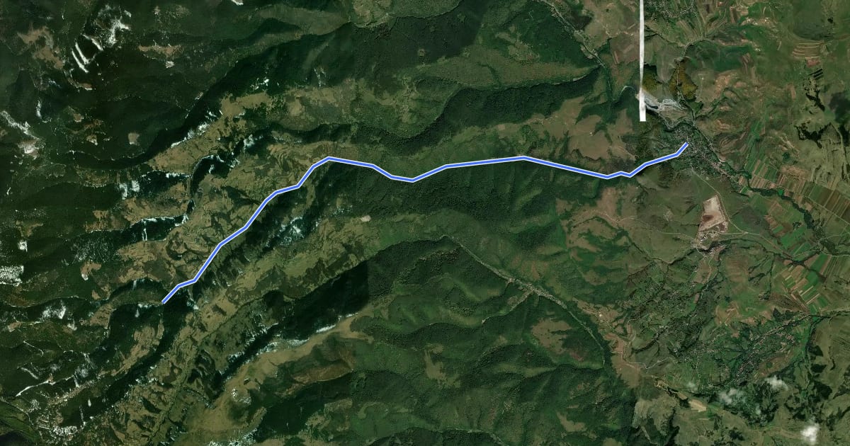 Маршрут La Cruce - sat Băișoara на спутниковом снимке