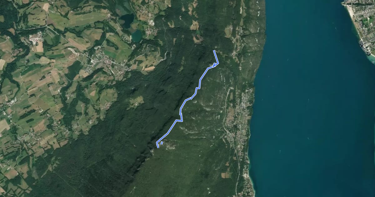 Маршрут La Dent du Chat depuis le Col du Chat на спутниковом снимке