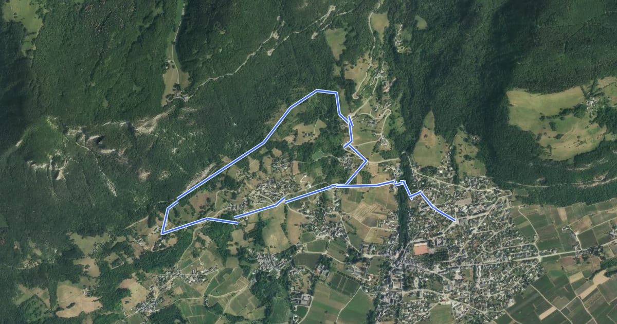 Маршрут La Digue на спутниковом снимке