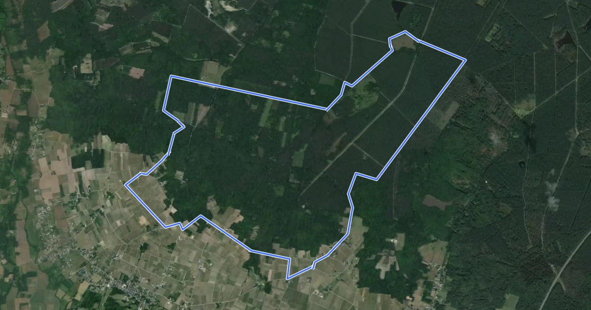 Маршрут La Forêt de Benais на спутниковом снимке